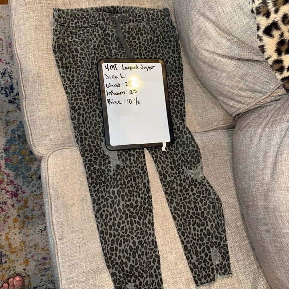 YMI Leopard Print Joggers - Black and Gray - Picture 1 of 9